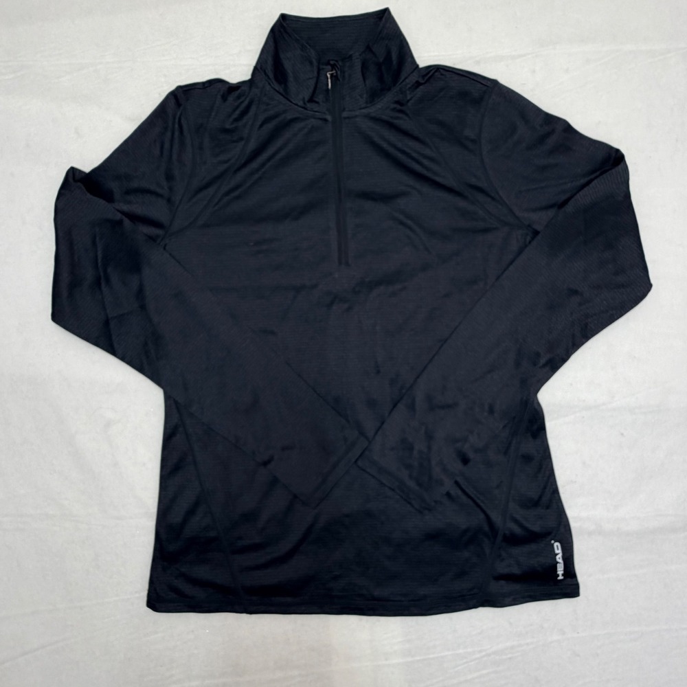 Head Mens Quarter Zip Long Sleeve Activewear Top Black Space Dye Large‎ HR0001HH